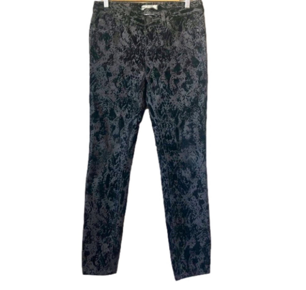 Free People Velvet Snakeskin Skinny Jeans Grey Black 27